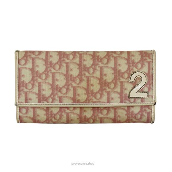 🔴 Dior  Long Wallet - Dior Trotter Oblique 2 Pink - Picture 1 of 9